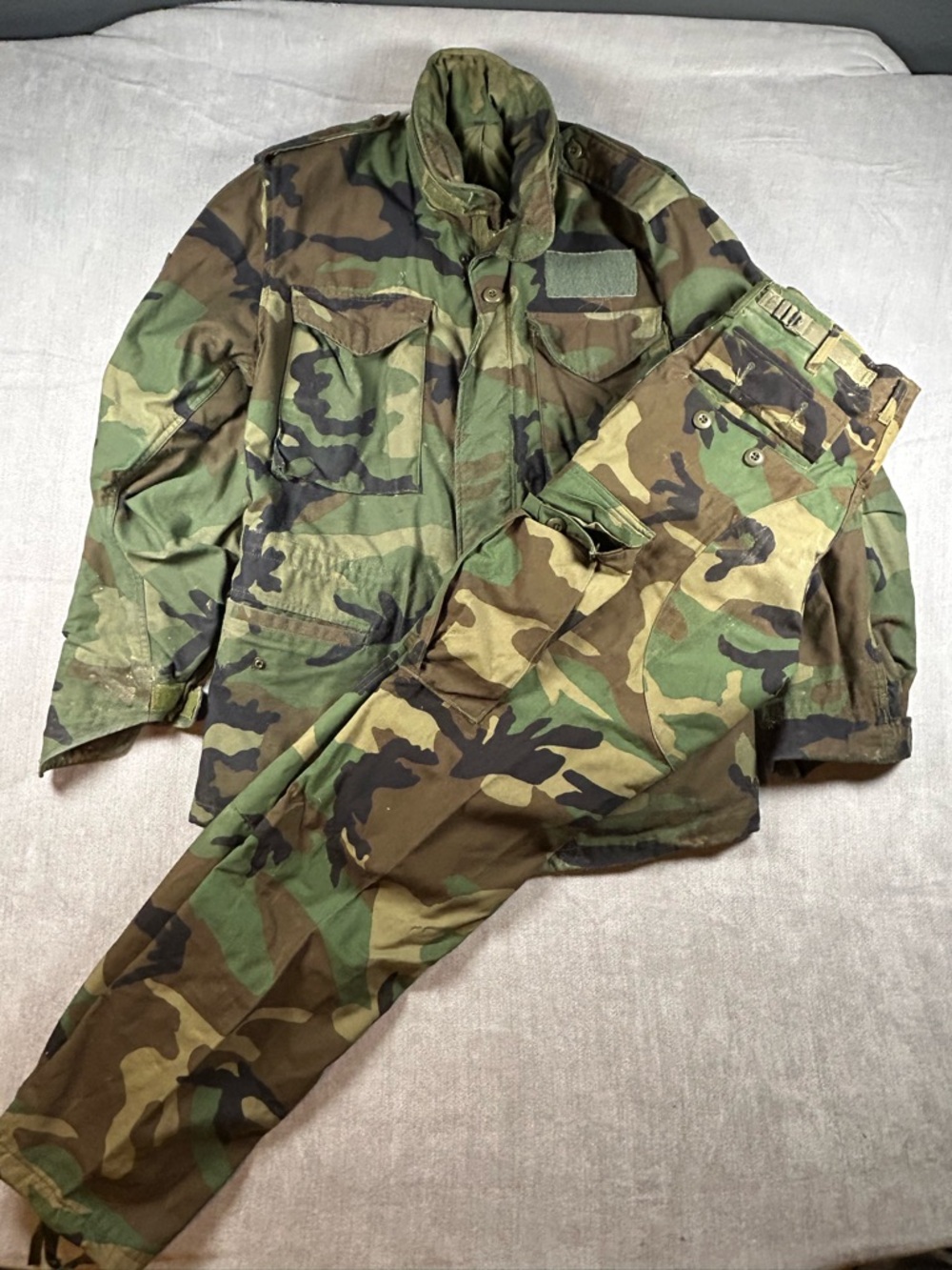 VTG US Air Force Field Jacket & Pants Set BDU Woodland Camo Green Small Regular